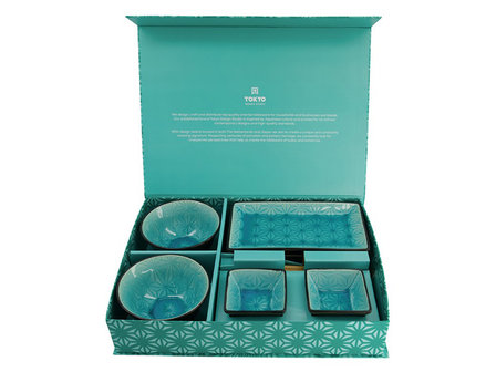 sushiset - glassy Turguoise Star Design | Sushitotaal.nl | De Sushi webshop