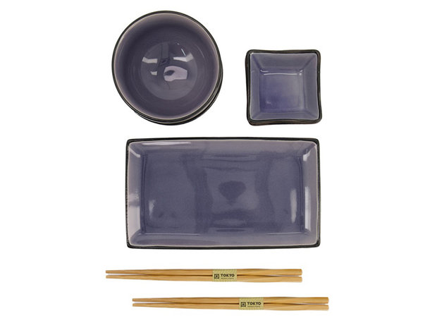 sushiset - glassy blue | Sushitotaal.nl | De Sushi webshop