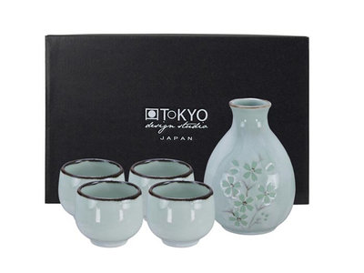 Sake set - 5-delig Green Cosmos - Tokyo Design studio