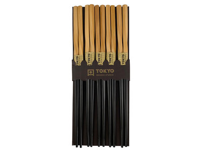 Houten eetstokjes Black Twist - set van 5 stuks