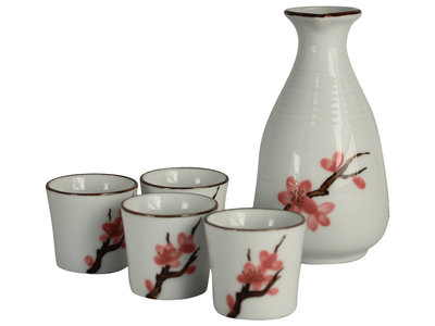 Sake set - 5-delig - Sakura