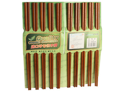 Houten eetstokjes bruin - set van 10 paar