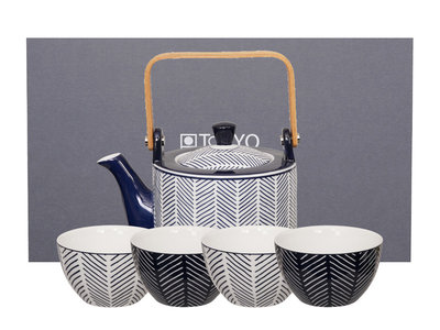 Japans theeservies Blue de Nimes Herringbone